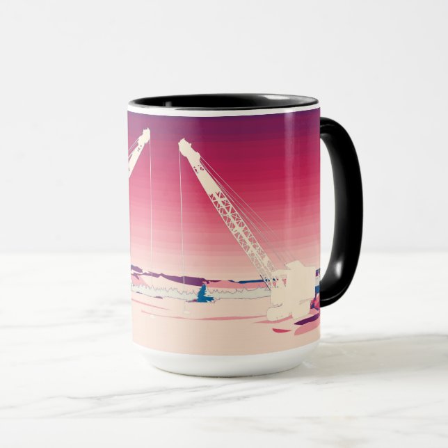 Crane Operating Engineer Art ICE FISHING ART Mug (Front Right)