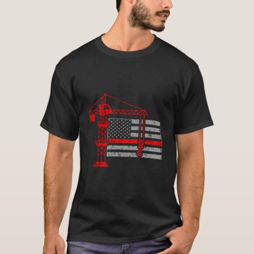 Crane Operator American Flag T_Shirt