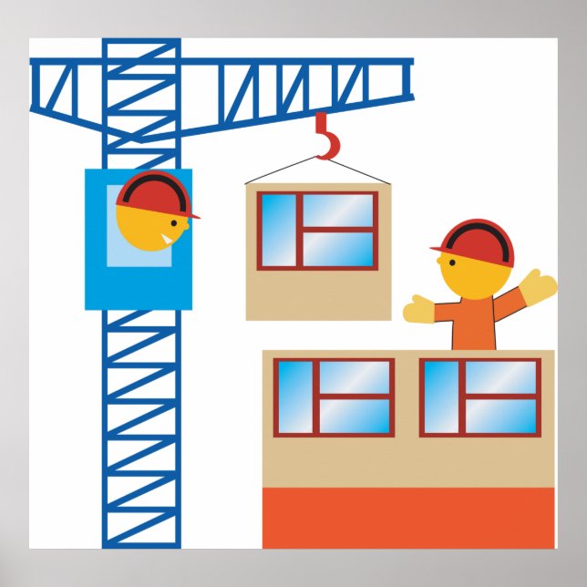 Crane Operator And Construction Worker Poster (Front)