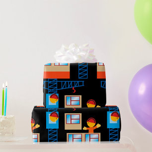 Crane Operator And Construction Worker Wrapping Paper