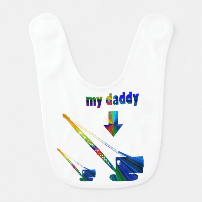 CRANE OPERATOR COLORFUL KIDS OPERATING ENGINEER BABY BIB (Front)