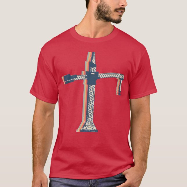 Crane Operator Construction HEO Retro Line Art boy T-Shirt (Front)
