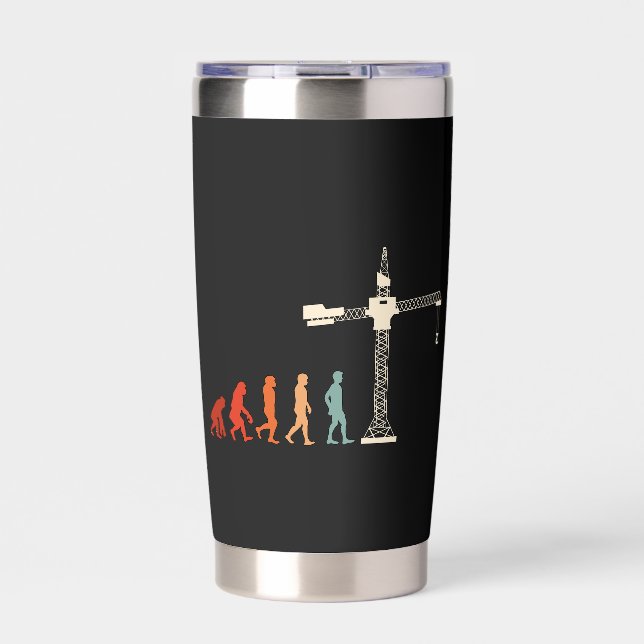 Crane Operator Crane Evolution Construction Worker Insulated Tumbler (Front)