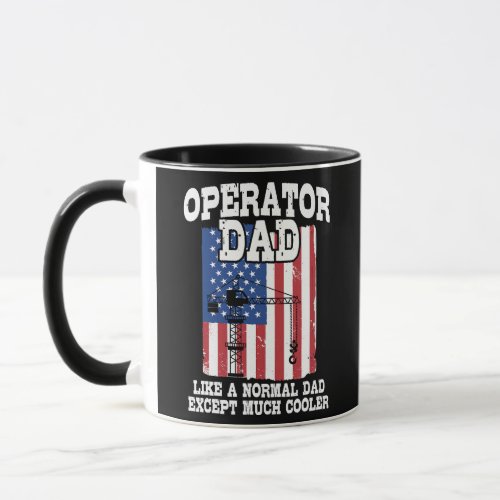 Crane Operator Dad Fourth Of July USA Flag Mug