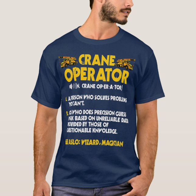 Crane Operator Gifts Funny Definition Hook T-Shirt (Front)