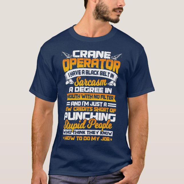 Crane Operator Gifts Funny Hook Oper8r Premium T-Shirt (Front)