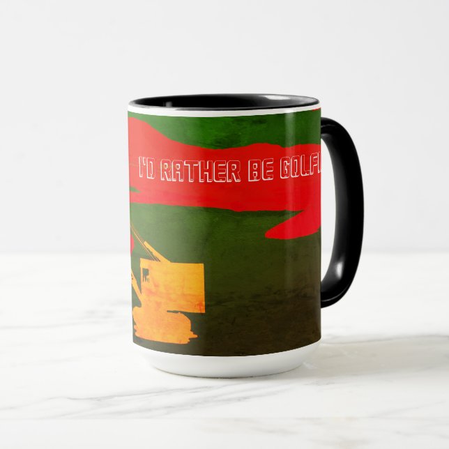 CRANE OPERATOR GOLF GOLFING FANTASY ART OPERATOR MUG (Front Right)