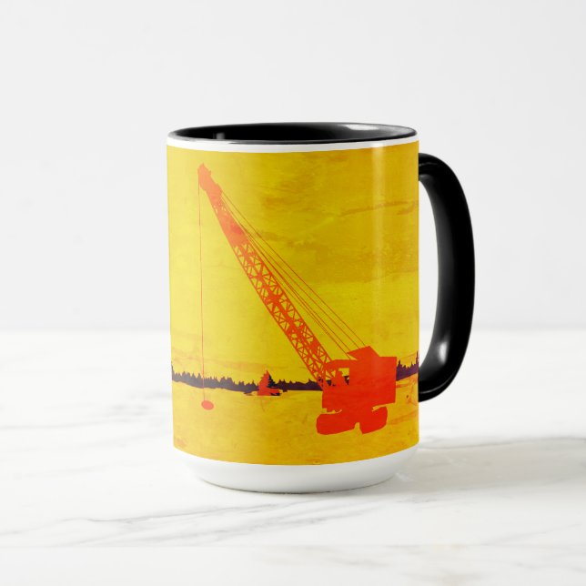 CRANE OPERATOR ICE FISHING NORTHWEST CRANE ART MUG (Front Right)