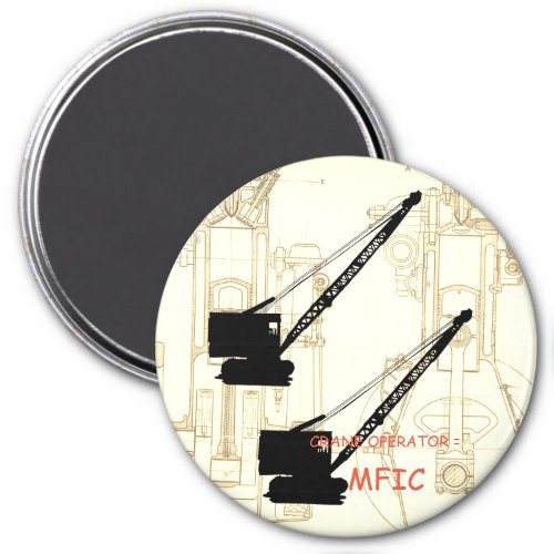 Crane operator  MFIC VINTAGE CRAWLER CRANE black Magnet