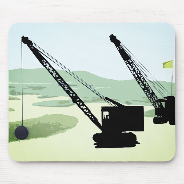 Crane OPERATOR OPERATING ENGINEER GOLF GOLFING Mouse Pad (Front)