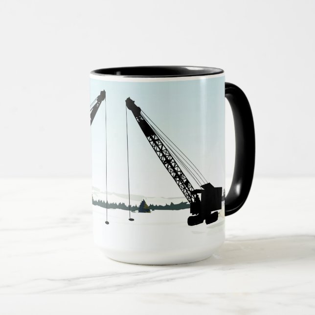 CRANE OPERATOR OPERATING ENGINEER ICE FISHING RIGS MUG (Front Right)