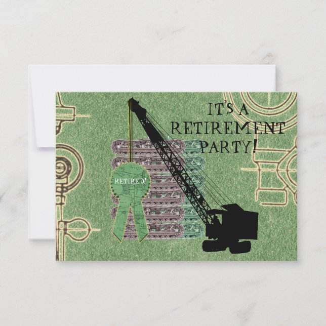 CRANE OPERATOR OPERATING ENGINEER RETIREMENT PARTY INVITATION (Front)