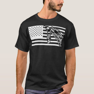 Crane Operator Tshirt US Flag Mens Heavy