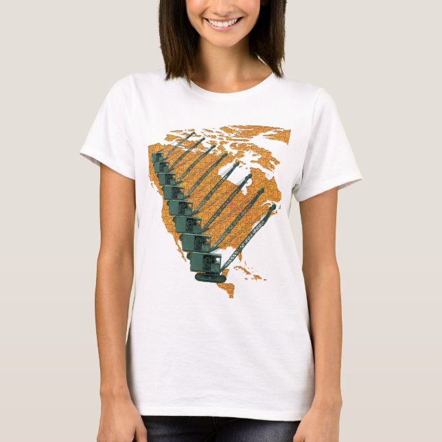 CRANE OPERATOR US MAP JIGSAW PUZZLE OPERATOR T-Shirt (Front)