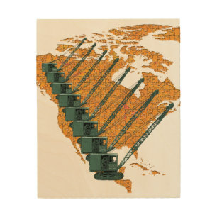 CRANE OPERATOR US MAP JIGSAW PUZZLE OPERATOR WOOD WALL DECOR
