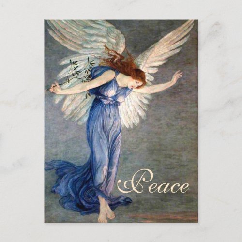 Cranes Angel of Peace Christmas Holiday Postcard