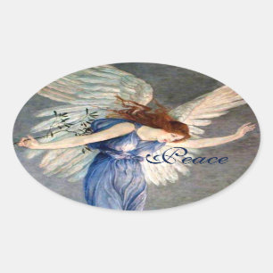 Crane’s Angel of Peace Christmas Oval Sticker