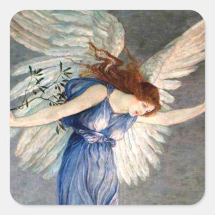 Crane’s Angel of Peace Square Sticker