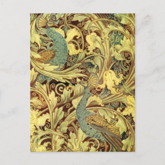 Crane’s Art Nouveau Peacock Garden Postcard