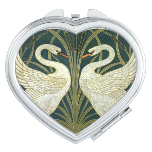 Cranes Art Nouveau Swans Mirror For Makeup