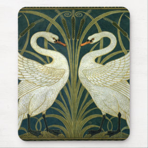 Crane’s Art Nouveau Swans Mouse Pad