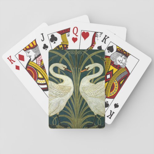 Cranes Art Nouveau Swans Poker Cards