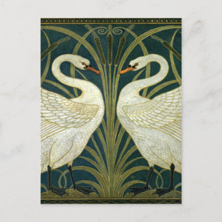 Crane’s Art Nouveau Swans Postcard