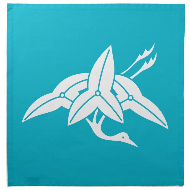 Crane-shaped arrowhead cloth napkin (Front)