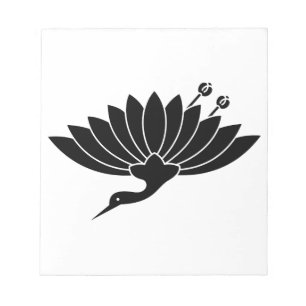 Crane-shaped chrysanthemum notepad