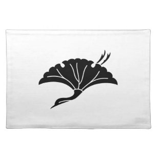 Crane-shaped ginkgo leaf cloth placemat