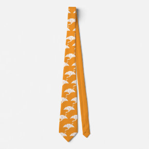 Crane-shaped ginkgo leaf neck tie