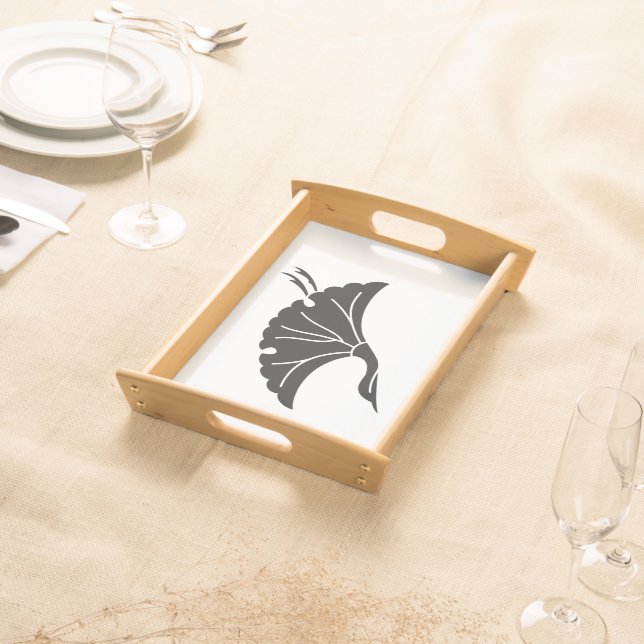 Crane-shaped ginkgo leaf serving tray (Front)