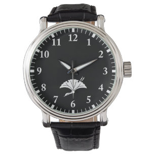 Crane-shaped ginkgo leaf watch