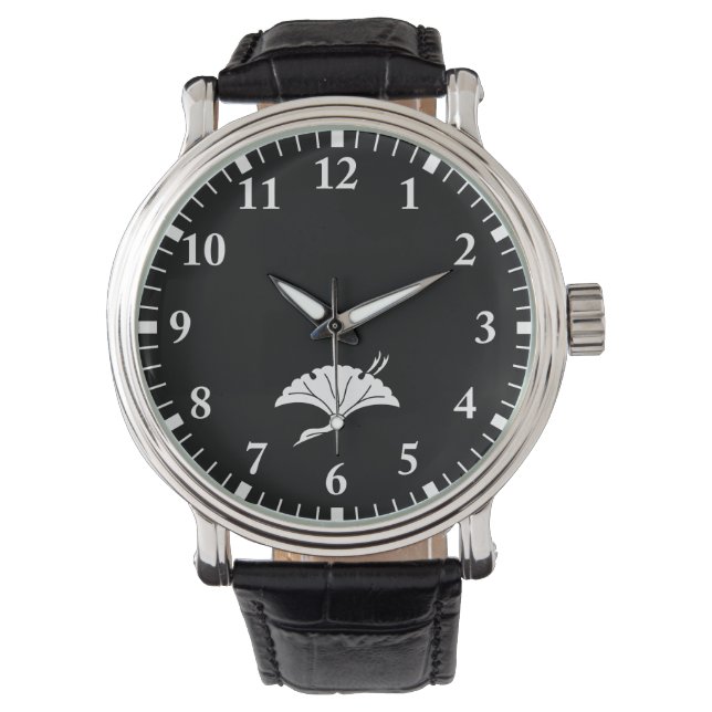 Crane-shaped ginkgo leaf watch (Front)