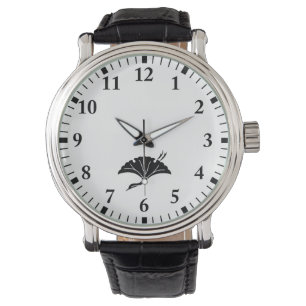 Crane-shaped ginkgo leaf watch