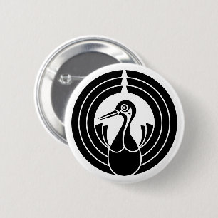 Crane-shaped noshi circle button