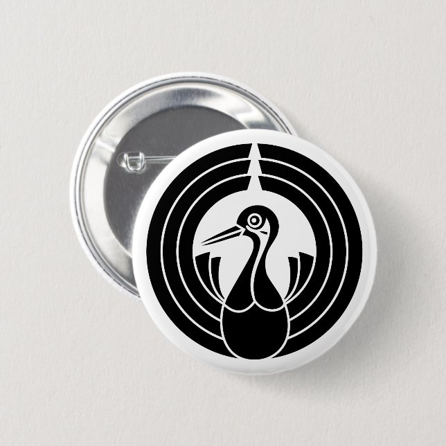 Crane-shaped noshi circle button (Front & Back)