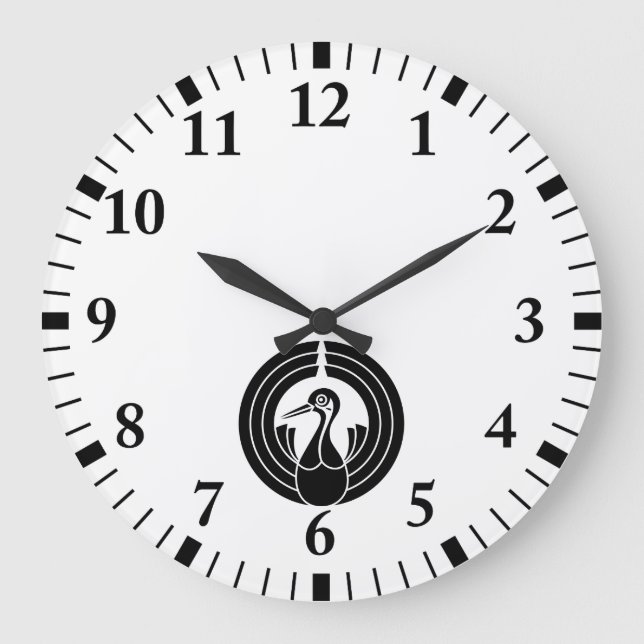 Crane-shaped noshi circle large clock (Front)