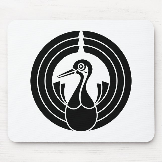 Crane-shaped noshi circle mouse pad (Front)