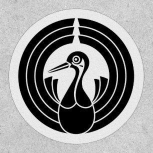 Crane-shaped noshi circle patch