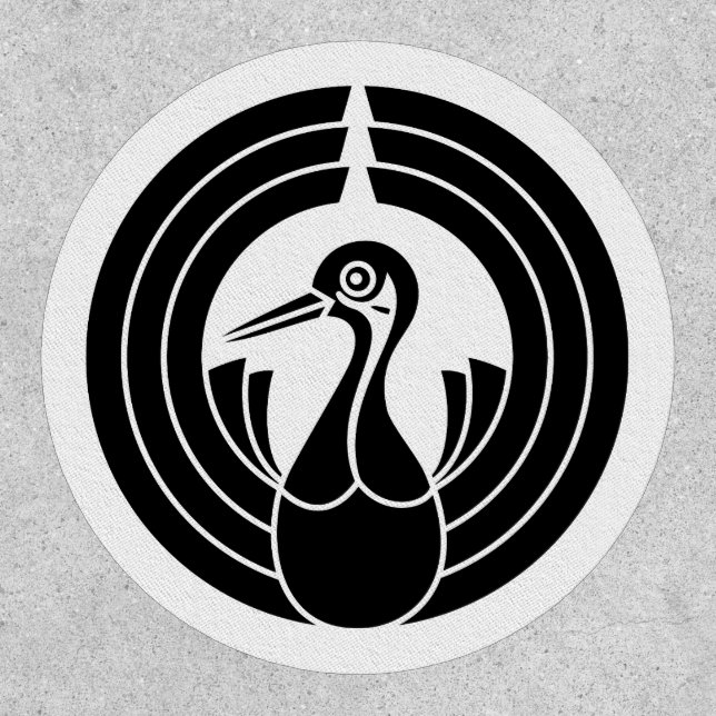 Crane-shaped noshi circle patch (Front)