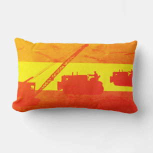 Crane Shovel OPERATING ENGINEER art bulldozer Lumbar Pillow