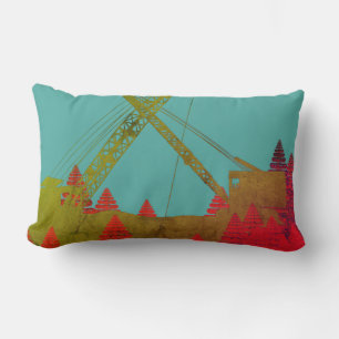 Crane Shovel OPERATING ENGINEER art Lumbar Pillow