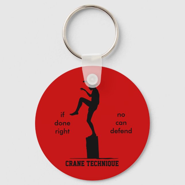 Crane Technique - Karate Kid No Can Defend Keychain (Front)