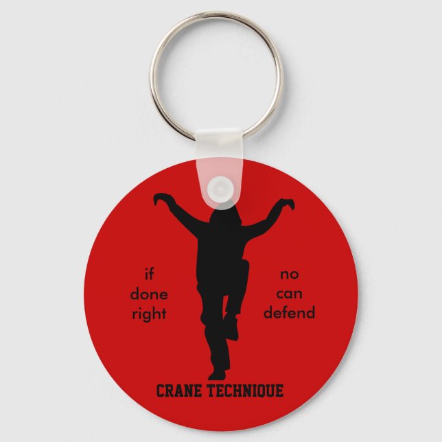 Crane Technique - Karate Kid No Can Defend Keychain (Front)