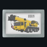 Crane truck cartoon illustration belt buckle<br><div class="desc">Crane truck cartoon illustration</div>