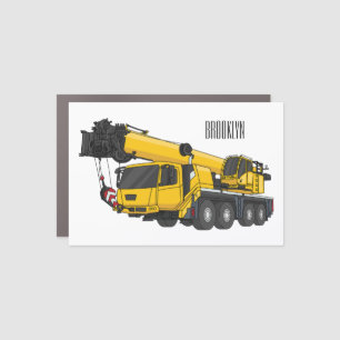 Crane truck cartoon illustration car magnet