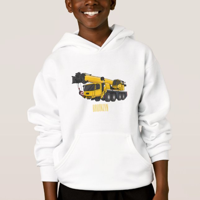 Crane truck cartoon illustration hoodie (Front)