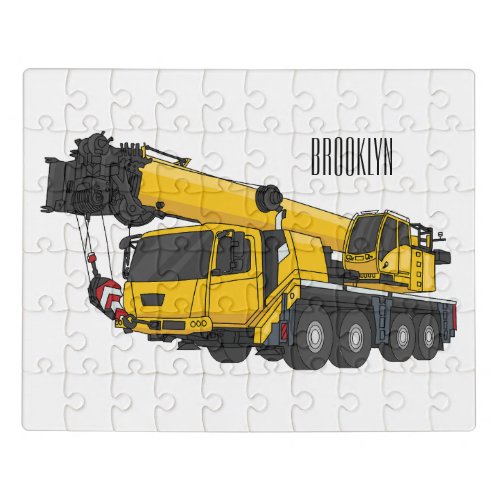 Crane truck cartoon illustration jigsaw puzzle