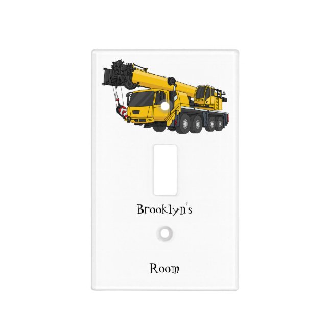 Crane truck cartoon illustration light switch cover (Front)